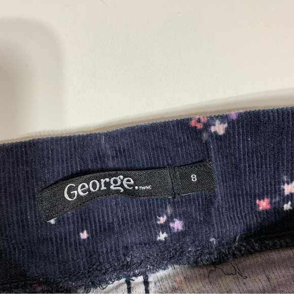 George girls 8Y corduroy mini floral print pants - Picture 3 of 3